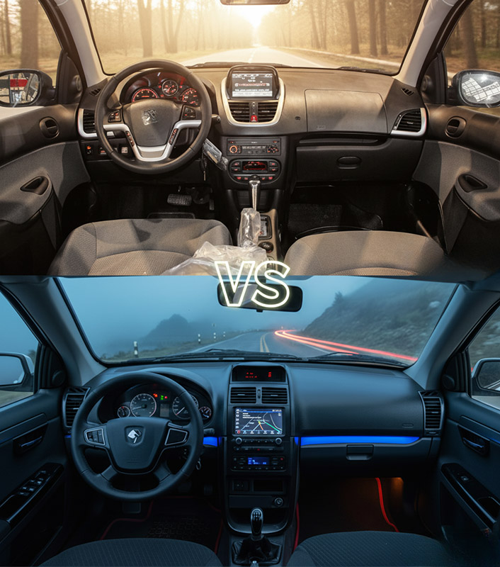 مقایسه امکانات ،رانندگی ،مصرف سوخت و هزینه سرویس برای دنا EFP و پژو ۲۰۷ پانوراما