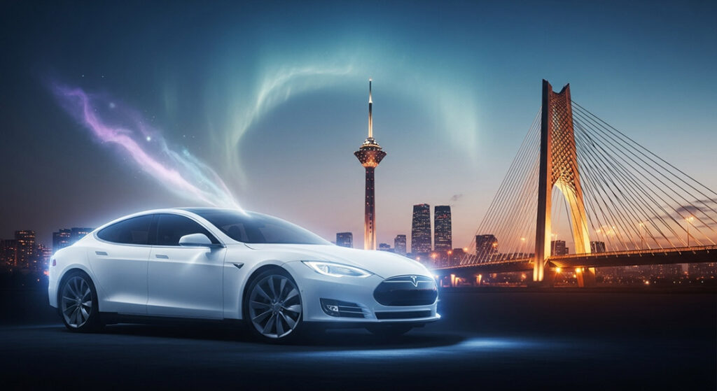 آیا خودرو تسلا قانونی در ایران شمارهگذاری شده؟ ماجرای تسلا در حال شارژ در عباسآباد