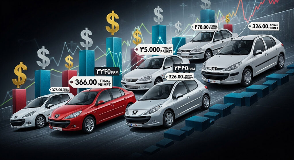 مقایسه قیمت جدید کارخانه ای ایرانخودرو با قیمت بازار خودرو آذر ۱۴۰۴